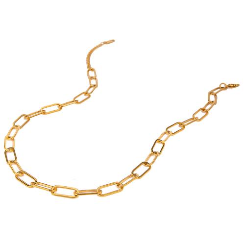 Rostfritt stål kedja halsband, 304 rostfritt stål, plated, mode smycken & för kvinna, gyllene, Säljs av PC