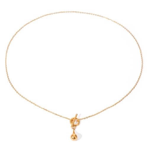 Edelstahl Schmuck Halskette, 304 Edelstahl, plattiert, Modeschmuck & für Frau, goldfarben, verkauft von PC