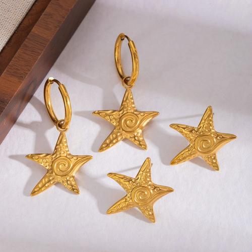 Edelstahl Tropfen Ohrring, 304 Edelstahl, Stern, plattiert, Modeschmuck & verschiedene Stile für Wahl & für Frau, keine, verkauft von Paar