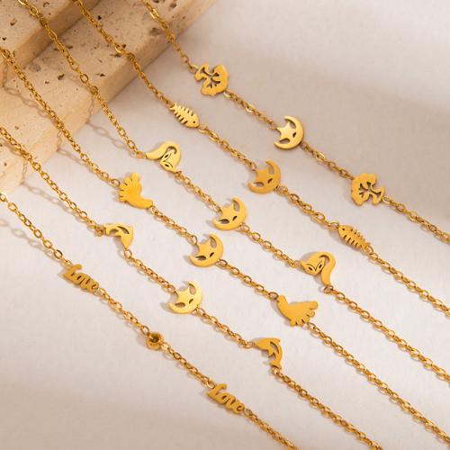 Bijoux bracelet en acier inoxydable, Acier inoxydable 304, Placage, bijoux de mode & styles différents pour le choix & pour femme, doré, Vendu par PC