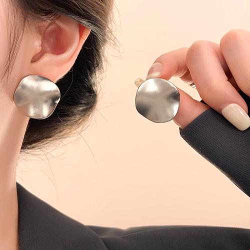 Goujon Laiton, Placage, bijoux de mode, argent, protéger l'environnement, sans nickel, plomb et cadmium, 18.70x18.70mm, Vendu par paire