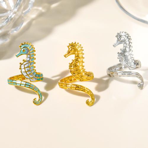 Ring Finger ze stali nierdzewnej, Stal nierdzewna 304, Konik morski, biżuteria moda & dla kobiety, dostępnych więcej kolorów, sprzedane przez PC