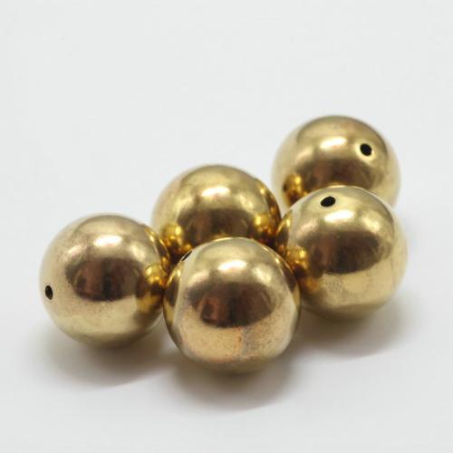 Brass Jewelry Beads Round DIY & hollow original color Sold By PC