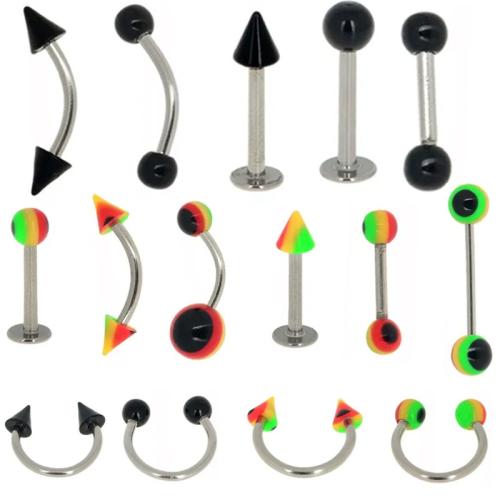 304 roestvrij staal Dermal piercing sieraden, met Acryl, gepolijst, uniseks & verschillende stijlen voor de keuze, Verkocht door PC