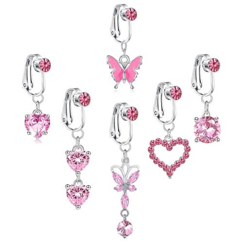 Acier inoxydable 304 anneau de ventre, unisexe & styles différents pour le choix & pavé de micro zircon, belly ring length 25-50mm, Vendu par PC