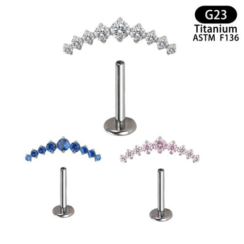 Titanium Alloy Piercing Earring with Copper Alloy Unisex & micro pave cubic zirconia Sold By PC