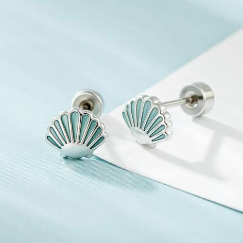 Titanium ocel piercing náušnice, s Mosaz, barva pozlacený, módní šperky & micro vydláždit kubické zirkony & smalt, více barev na výběr, Prodáno By PC