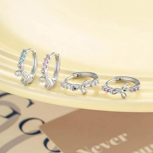 Boucles d'oreilles en laiton zircon cubique pavent, Acier titane, avec laiton, Placage, bijoux de mode & pavé de micro zircon, plus de couleurs à choisir, protéger l'environnement, sans nickel, plomb et cadmium, Vendu par PC