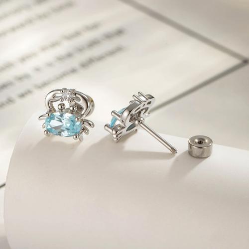 Titanium ocel piercing náušnice, s Mosaz, barva pozlacený, módní šperky & micro vydláždit kubické zirkony, více barev na výběr, Prodáno By PC