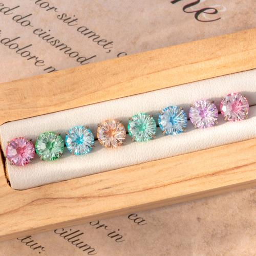 Titantium acciaio orecchino piercing, placcato color oro, gioielli di moda & Micro spianare cubic zirconia, nessuno, Venduto da PC