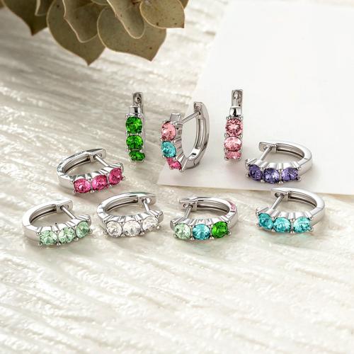 Boucles d'oreilles en laiton zircon cubique pavent, Placage, bijoux de mode & pavé de micro zircon, plus de couleurs à choisir, protéger l'environnement, sans nickel, plomb et cadmium, Vendu par PC