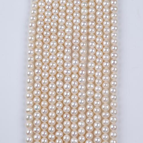 Natural Freshwater Pearl Loose Beads Slightly Round DIY white nickel lead & cadmium free 7-9mm Sold Per 36 cm Strand
