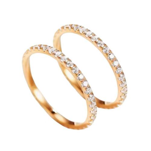 Rhinestone-Edelstahl -Finger-Ring, 304 Edelstahl, plattiert, unisex & verschiedene Größen vorhanden & mit Strass, keine, verkauft von PC