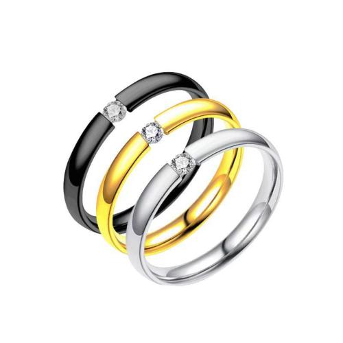Rustfrit stål Rhinestone fingre Ringe, 304 rustfrit stål, forgyldt, forskellig størrelse for valg & for kvinde & med rhinestone, flere farver til valg, Solgt af PC