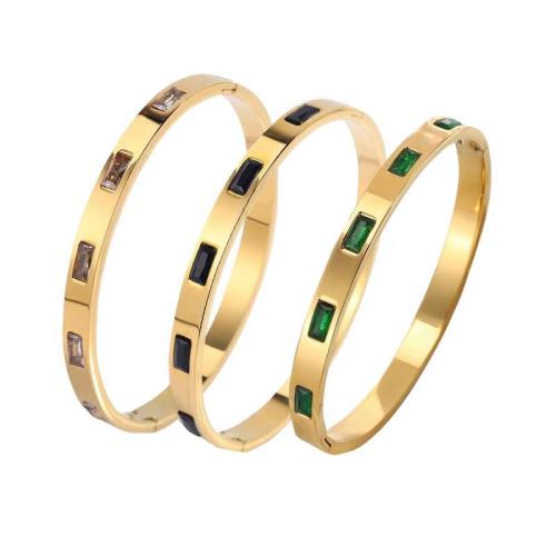 Edelstahl Tropfen Ohrring, 304 Edelstahl, plattiert, Modeschmuck & unisex & mit Strass, keine, Inner diameter :60mm, verkauft von PC