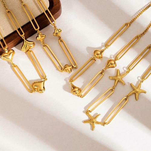 Stainless Steel Jewelry Necklace 304 Stainless Steel plated Unisex & hollow golden Sold By PC