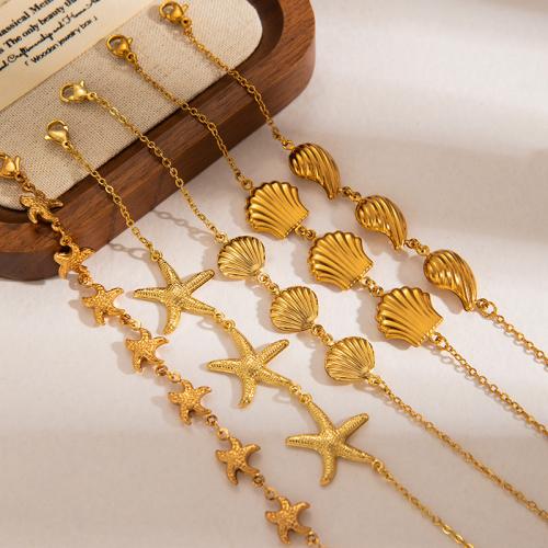 Bijoux bracelet en acier inoxydable, Acier inoxydable 304, Placage, bijoux de mode & styles différents pour le choix & pour femme, doré, Vendu par PC