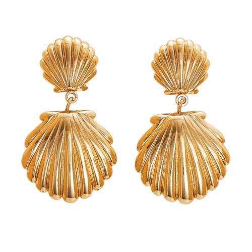 Edelstahl Tropfen Ohrring, 304 Edelstahl, plattiert, Modeschmuck & verschiedene Stile für Wahl & für Frau, goldfarben, verkauft von Paar