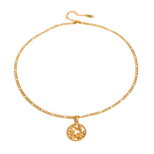 Stainless Steel Jewelry Necklace 304 Stainless Steel plated & for woman & hollow golden Sold By PC