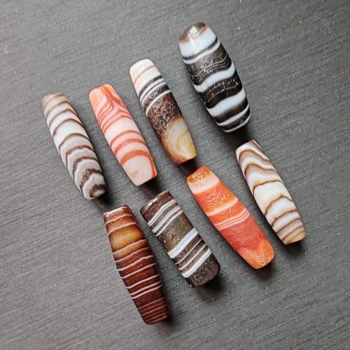 Perles agate dzi tibétaine naturelle, agate Tibétaine, DIY & aucun trou, plus de couleurs à choisir, 28x8.50mm, Vendu par PC