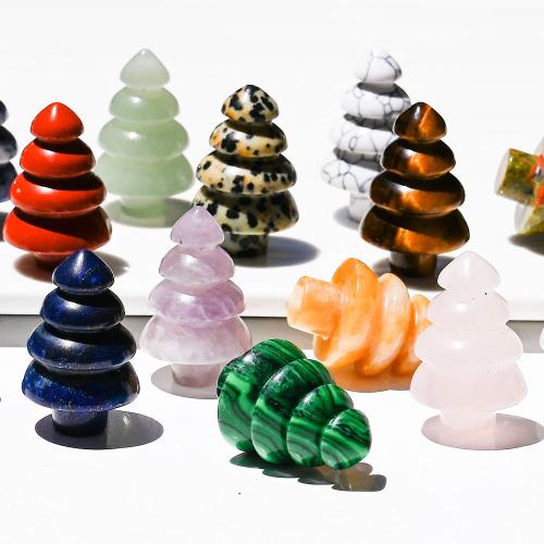 Módní dekorace, Přírodní kámen, Vánoční strom, módní šperky, více barev na výběr, 20x32mm, Prodáno By PC