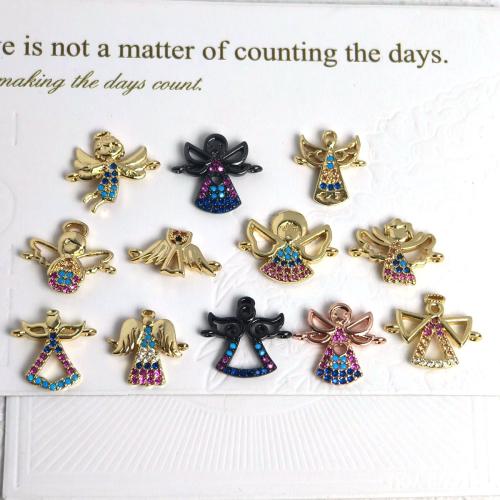 Zircon cubique Micro Pave laiton Connecteur, Placage, DIY & pavé de micro zircon, plus de couleurs à choisir, protéger l'environnement, sans nickel, plomb et cadmium, Vendu par PC