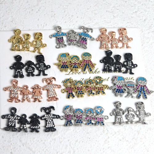 Zircon cubique Micro Pave laiton Connecteur, Placage, DIY & pavé de micro zircon, plus de couleurs à choisir, protéger l'environnement, sans nickel, plomb et cadmium, Vendu par PC