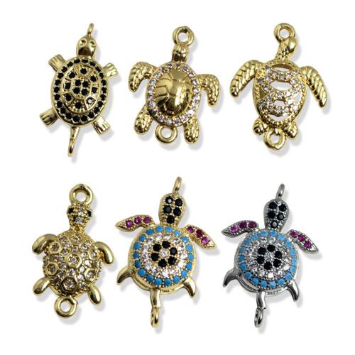 Zircon cubique Micro Pave laiton Connecteur, tortue, Placage, DIY & pavé de micro zircon, plus de couleurs à choisir, Vendu par PC