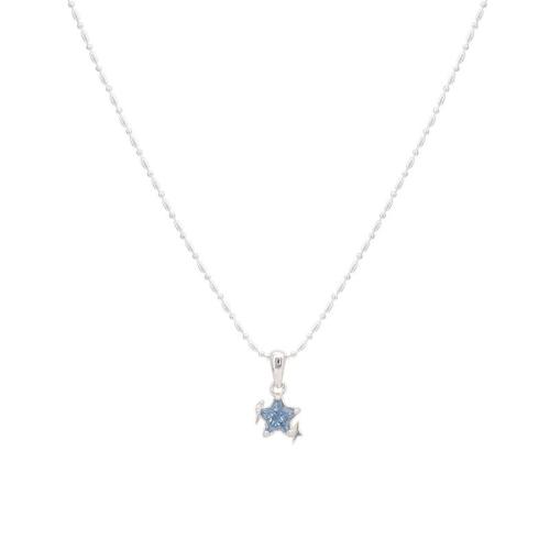 Collier en laiton cubique Zircon Micro Pave, étoile, Placage, bijoux de mode & pavé de micro zircon, argent, protéger l'environnement, sans nickel, plomb et cadmium, 0.90x1.20mm, Longueur 45 cm, Vendu par PC