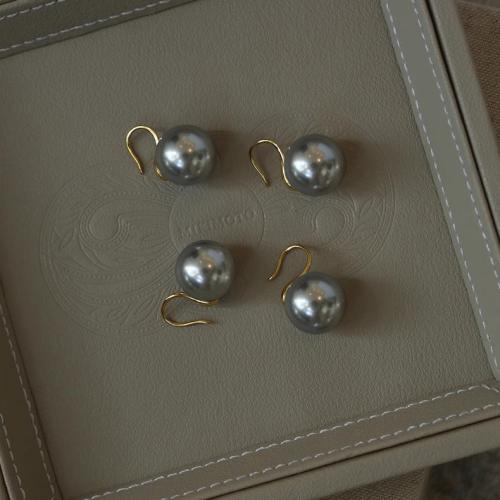 Goujon Laiton, avec perle de plastique, Placage, bijoux de mode, plus de couleurs à choisir, protéger l'environnement, sans nickel, plomb et cadmium, Vendu par paire