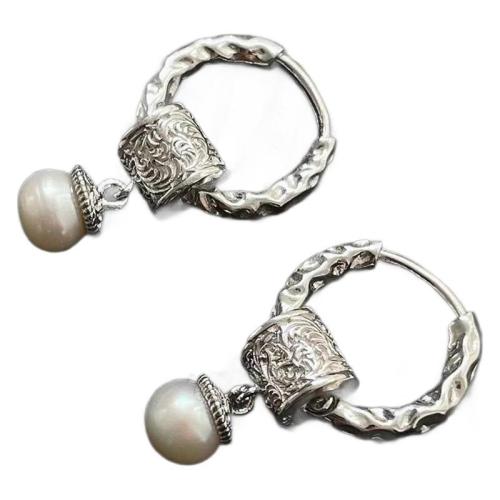 Latão Brinco Pendente, cobre, with Shell Pearl, banhado, joias de moda, Mais cores pare escolha, níquel, chumbo e cádmio livre, 14.40x7.60mm, vendido por par