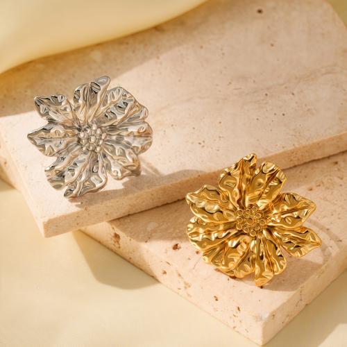 Ring Finger ze stali nierdzewnej, Stal nierdzewna 304, Kwiat, biżuteria moda & dla kobiety, dostępnych więcej kolorów, sprzedane przez PC