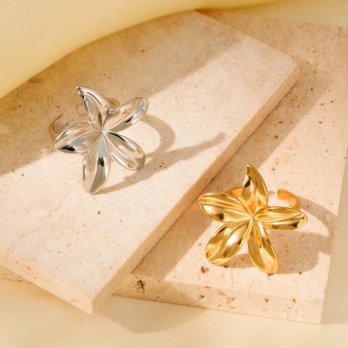 Ring Finger ze stali nierdzewnej, Stal nierdzewna 304, Kwiat, Powlekane, biżuteria moda & dla kobiety, dostępnych więcej kolorów, sprzedane przez PC