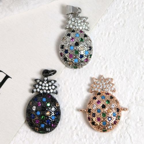 Cubique Pendentif en laiton zircon pavent, ananas, Placage, DIY & pavé de micro zircon, plus de couleurs à choisir, Vendu par PC