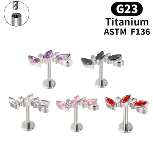 Titanlegering med Kopparlegering, Häst öga, polerad, Unisex & olika storlek för val & micro bana cubic zirconia, fler färger för val, Säljs av PC