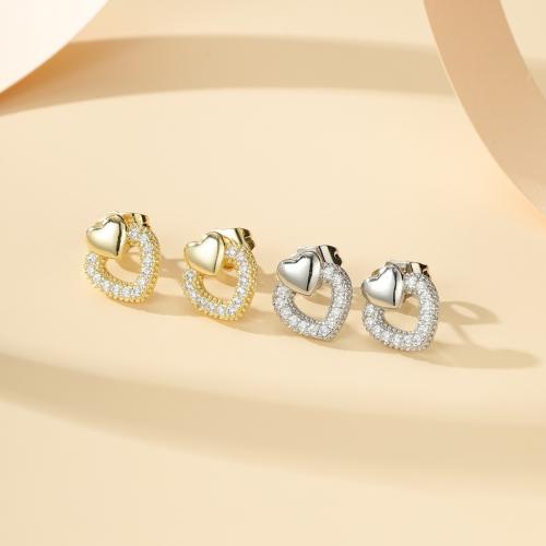 مكعب زركونيا مايكرو تمهيد حلق نحاس, النحاس, مطلي, مجوهرات الموضة & الصغرى تمهيد زركون, المزيد من الألوان للاختيار, النيكل والرصاص والكادميوم الحرة, 70x50x10mm, تباع بواسطة زوج