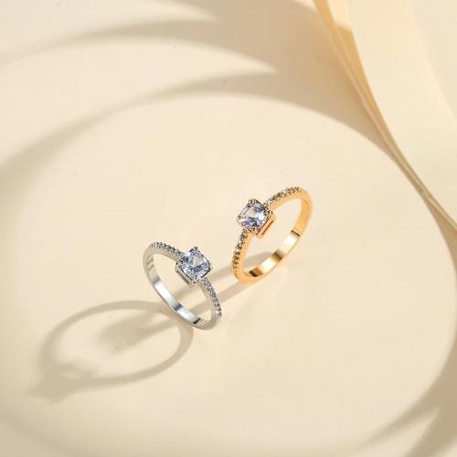 Cubique anneau en laiton Circonia Micro Pave, Placage, bijoux de mode & pavé de micro zircon, plus de couleurs à choisir, protéger l'environnement, sans nickel, plomb et cadmium, 70x50x10mm, Vendu par PC
