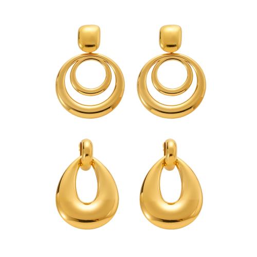 Edelstahl Tropfen Ohrring, 304 Edelstahl, plattiert, verschiedene Stile für Wahl & für Frau & hohl, keine, verkauft von Paar