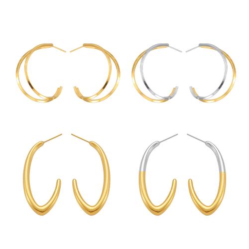 Boucle d'oreille de gaujon en acier inoxydable, Acier inoxydable 304, Placage, bijoux de mode & styles différents pour le choix & pour femme, plus de couleurs à choisir, Vendu par paire