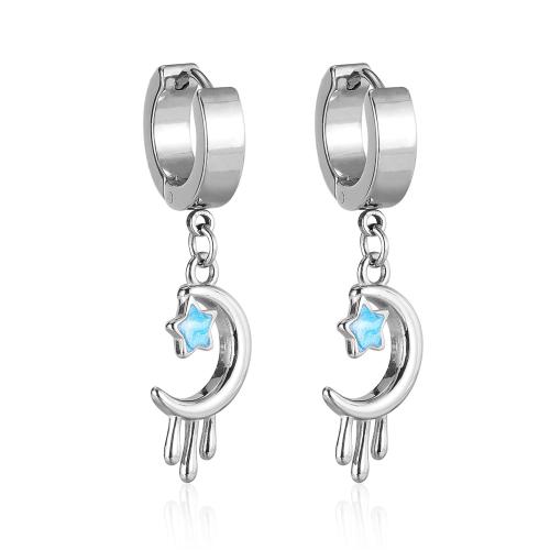 Huggie Hoop Drop Ohrringe, 304 Edelstahl, poliert, unisex & Emaille & hohl, originale Farbe, verkauft von Paar