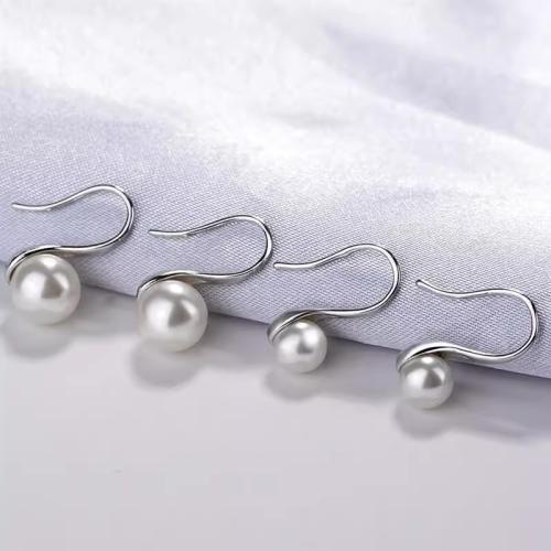 Boucles d'oreilles pendantes en laiton, avec perle de plastique, Placage, bijoux de mode, plus de couleurs à choisir, protéger l'environnement, sans nickel, plomb et cadmium, Vendu par paire