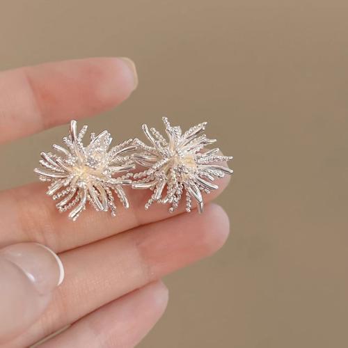 Goujon Laiton,  , Pissenlit, Placage, bijoux de mode, argent, 18x20mm, Vendu par paire