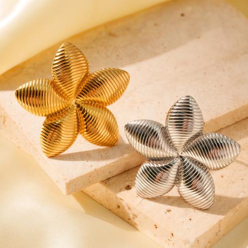 Ring Finger ze stali nierdzewnej, Stal nierdzewna 304, Kwiat, Powlekane, biżuteria moda & dla kobiety, dostępnych więcej kolorów, sprzedane przez PC