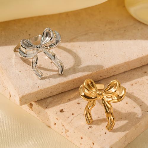 Ring Finger ze stali nierdzewnej, Stal nierdzewna 304, Kokarda, Powlekane, biżuteria moda & dla kobiety, dostępnych więcej kolorów, sprzedane przez PC