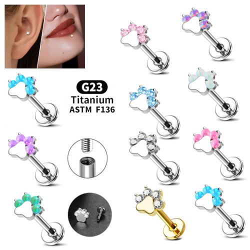 Titanlegering med Kopparlegering & Opal, Claw, plated, Unisex & olika storlek för val & micro bana cubic zirconia, fler färger för val, Säljs av PC