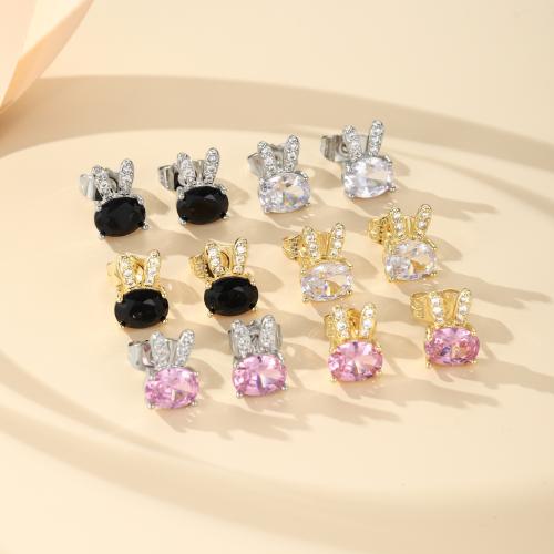 Boucles d'oreilles en laiton zircon cubique pavent, Placage, bijoux de mode & pavé de micro zircon, plus de couleurs à choisir, protéger l'environnement, sans nickel, plomb et cadmium, Vendu par paire
