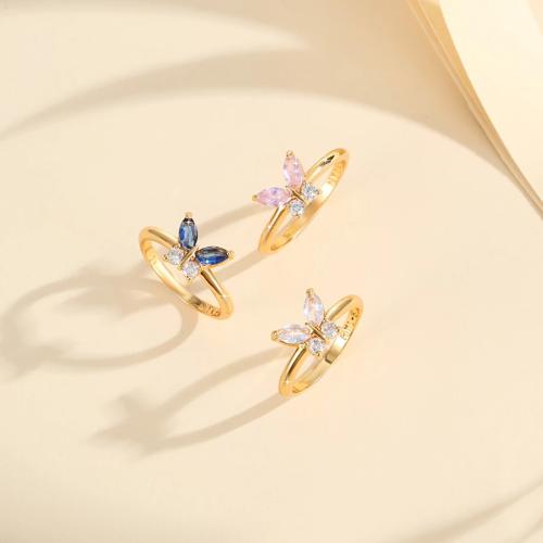 Krychlový Circonia Micro vydláždit mosazný prsten, Mosaz, módní šperky & micro vydláždit kubické zirkony, více barev na výběr, nikl, olovo a kadmium zdarma, 70x50x10mm, Prodáno By PC