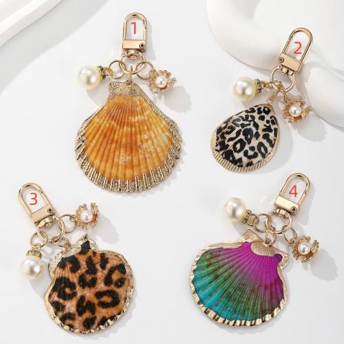 Llaveros, aleación de zinc, con Perlas de plástico ABS & Nácar, chapado en color dorado, Joyería, más colores para la opción, Vendido por UD