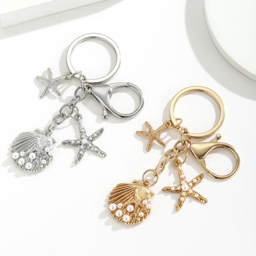 Llaveros, aleación de zinc, con Perlas de plástico ABS, chapado en color dorado, Joyería, más colores para la opción, Vendido por UD