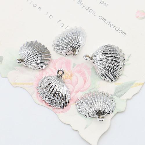 Shell Hangers, Schelp, met Ijzer, Schelp, silver plated, DIY, gemengde kleuren, 17x17mm-19x20mm, Verkocht door PC